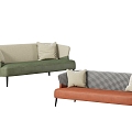 Leather Sofa Italian Casual Sofa Three-Seat Sofa Picabu Sofa 3d model