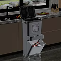 Modern Kitchen Household Trash Can With Double Compartment Recycling Function 3d model