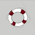 Red And White Lifebuoy As Commercial Safety Equipment Placed On Green Grass