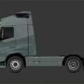 Volvo Teal Truck Cab Modern Sleek Design With Reflective Surface