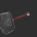 Mythical Weapon Hammer With Intricate Celtic Knot Carvings And Leather Wrapped Handle