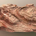 Stunning Layered Red Orange Mountain Landscape with Natural Geological Textures and Terrain