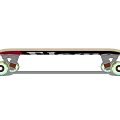 Stylish Sports Equipment Skateboard With Black Deck Red Edge Green Wheels And White Trucks