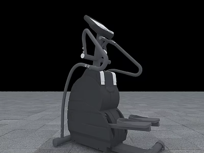 Black Elliptical Trainer With Display Screen And Handlebars For Home Gym Workout 3d model