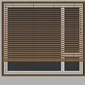 Natural Wooden Window Blinds Installed on White Frame Window for Home Interior Decoration