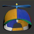 Vibrant Patchwork Hat With Propeller On Top And Multicolored Panels