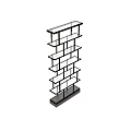 Stylish Golden Multi Tiered Shelving Unit With Modern Design And Open Structure