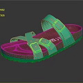 Green Double Strap Sandals With Brown Cork Sole And Comfortable Stylish Design