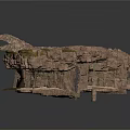 Earthy Rocky Cave Interior With Natural Rock Formations Green Moss And Sunlight