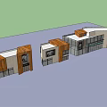 Modern Commercial Complex Exterior Design With Wooden Panels And Glass Facade