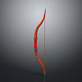 Orange Decorative Bow With Red And Blue Accents And Curved Structure