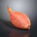 Fresh Whole Orange Red Onion on Dark Background with Natural Shine