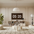 French Cream Living Room 3d model