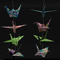 Colorful Origami Crane Hanging Decorations As Decorative Paper Crafts For Home Decor