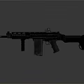 Modern Black Tactical Rifle With Scope Magazine Grip And Accessories