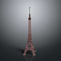 Detailed Eiffel Tower Model With Metallic Structure And Sharp Tower Spire