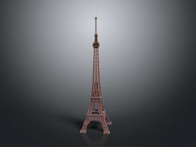 Detailed Eiffel Tower Model With Metallic Structure And Sharp Tower Spire 3d model