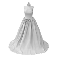 Elegant Strapless Wedding Dress With Lace Details Flowy Skirt And Bow Belt