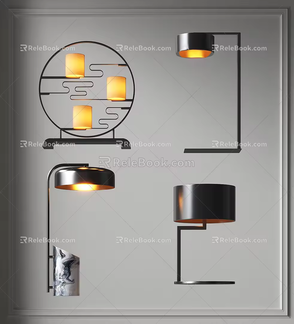 New Chinese Style Table Lamp Metal Fashion Table Lamp Floor Art Table Lamp Desk Lamp Living Room Table Lamp Lampshade Table Lamp 3d model