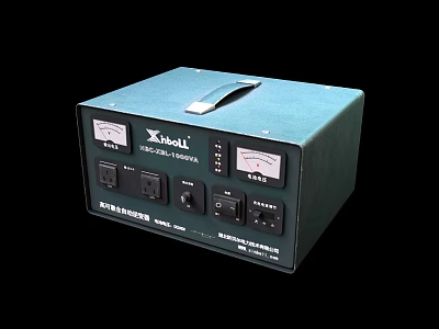 Koshin DR Series Industrial Voltage Regulator with Green Casing Control Knobs Switches and Meters 3d model