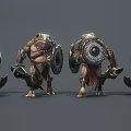 Modern game character lizard man character 3d model