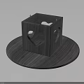 Elegant Wooden Decorative Box With Heart Shaped Cutouts On Circular Base