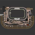 Car Mechanical Structure 3D Model With Engine Components Pipes And Frame