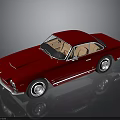 Red Vintage Sports Car With Classic Design Streamlined Body And Retro Wheels