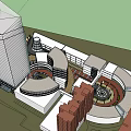 Modern Tall Office Building Surrounded by Multistory Residential Buildings and Commercial Podium in Urban Complex