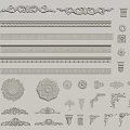 Gypsum line gypsum components carved 3d model