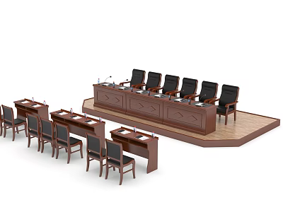 Modern Conference Table and Chair Speech Table and Chair 3d model