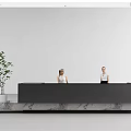 Modern Reception Desk Company Front Desk 3d model
