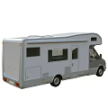 Silver Mercedes Benz RV Motorhome Exterior With Windows And Doors