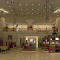 Spacious Hotel Lobby Interior With Elegant Chandeliers Display Areas And Green Plants