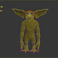 Game Movie Character With Yellow Large Ears Red Eyes Spiked Head Long Fingers White Claws