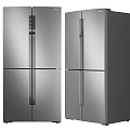 Modern Stainless Steel Refrigerator Freezer With Sleek Double Doors Design