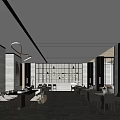 Modern Reception Area Sales Office Sales Center Negotiation Area Rest Area Water Bar Area Front Desk Club Center 3d model