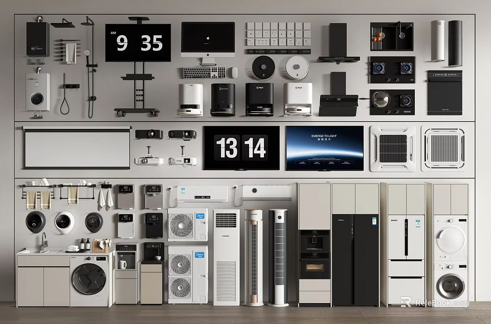 Various Types Of Kitchen Appliances Display With Modern Designs And Models 3d model 