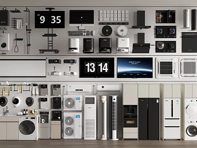 Various Types Of Kitchen Appliances Display With Modern Designs And Models 3d model