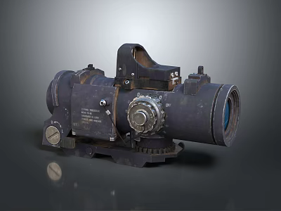 Military Weapon Tactical Scope With Metal Construction And Optical Adjustment Knobs 3d model