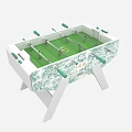Interactive Foosball Table With Green Playing Surface And White Frame Design 3d model
