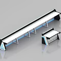 Modern Monitoring Room Console Design With Blue Lighting And Auxiliary Desk