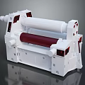 Industrial Rolling Mill Machine With White Frame Red Roller And Black Components