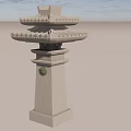 Enclosed Wall I Courtyard Gate Ancient Building Style 3d model