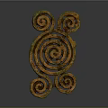 Abstract Spiral Bronze Sculpture Intricate Carved Design On Dark Background