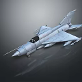 Sleek Silver Fighter Jet With Black Cockpit And Weapons On Dark Background 3d model
