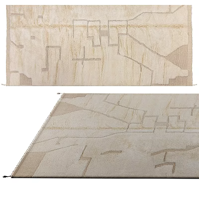 Modern Square Area Rugs With Geometric Patterns In Neutral Hues 3d model