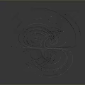 Abstract Geometric Spiral Design With Dynamic Lines On Gray Background 3d model