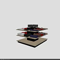 TOROLA Shirt Display Rack With Various Colored Shirts On Organized Shelves