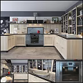 Modern Kitchen Interior With Light Wooden Cabinets Island Counter And Appliances